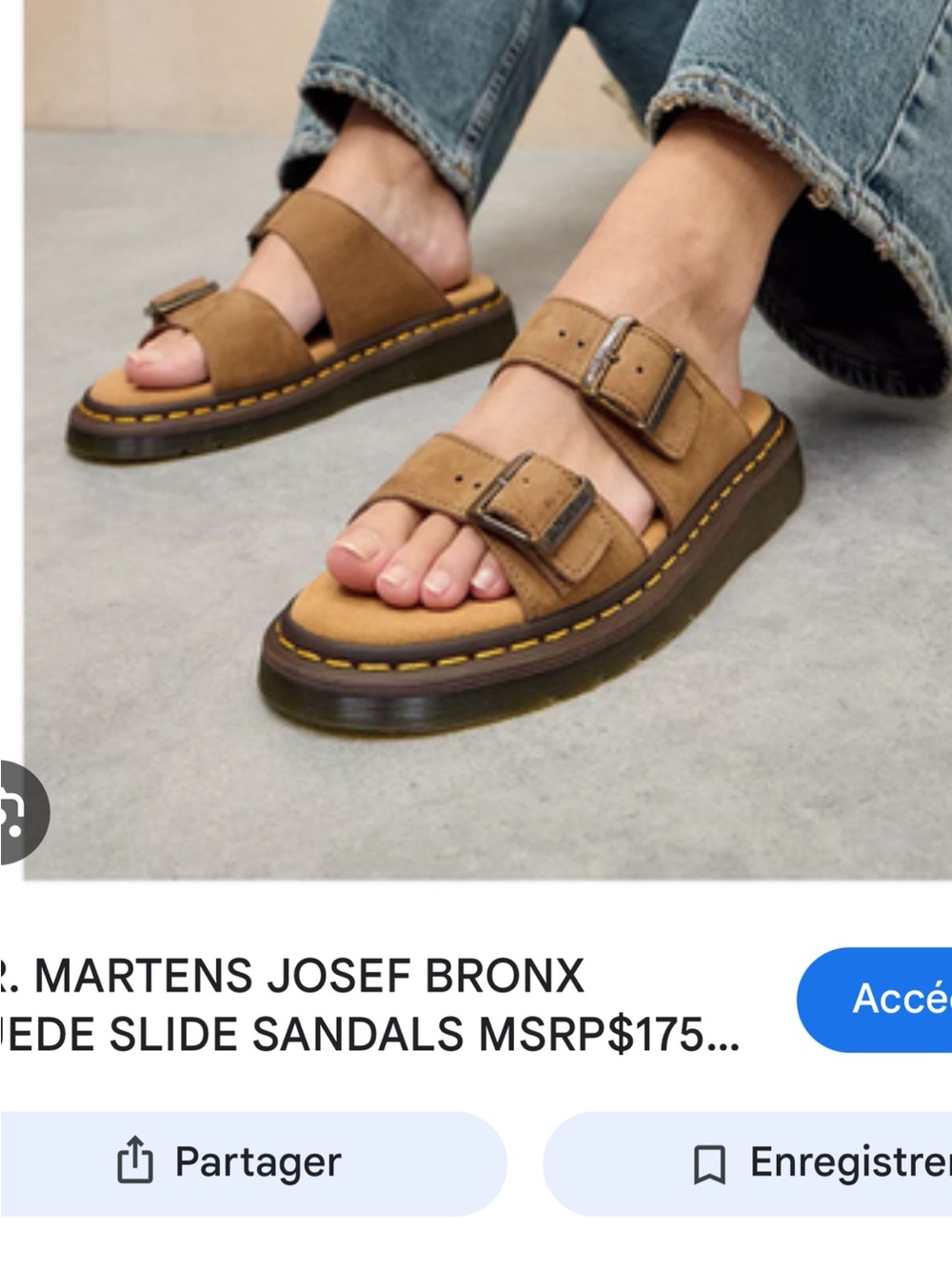 Dr. Martens Josef Bronx Suede Slide Sandals - Brown